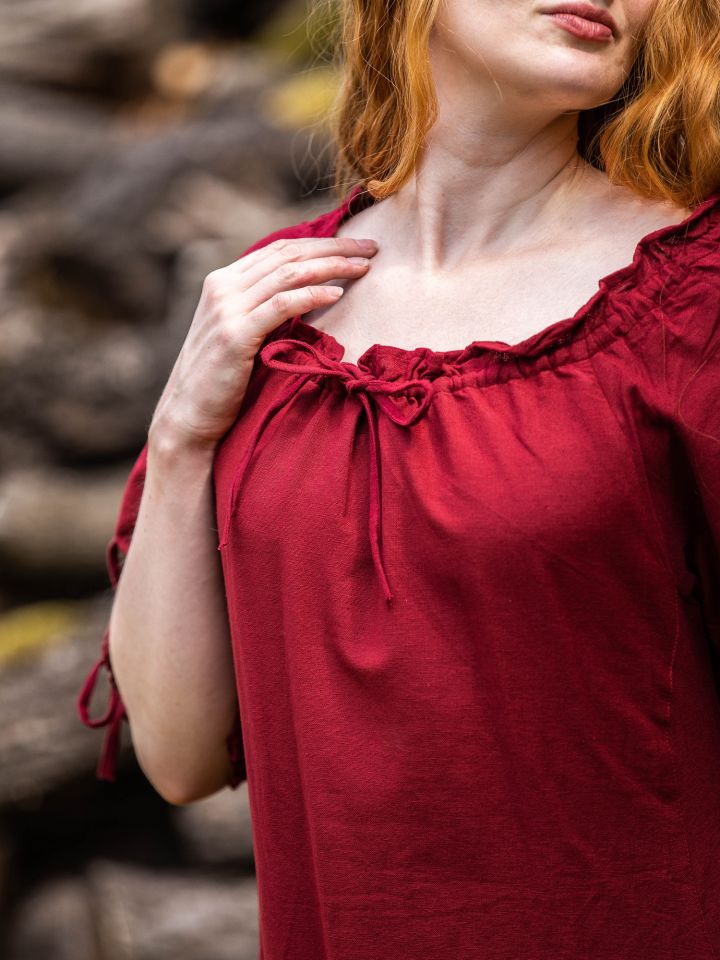 Robe à manches trois quarts Brida en rouge – Image 2
