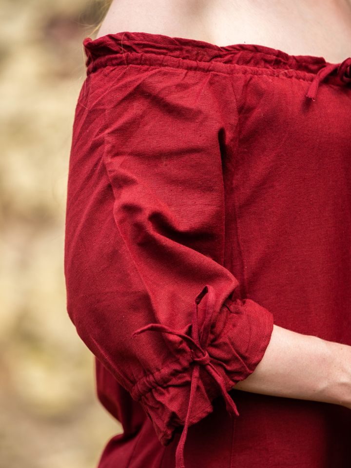 Robe à manches trois quarts Brida en rouge – Image 3