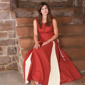 Robe sans manches rouille/écru
