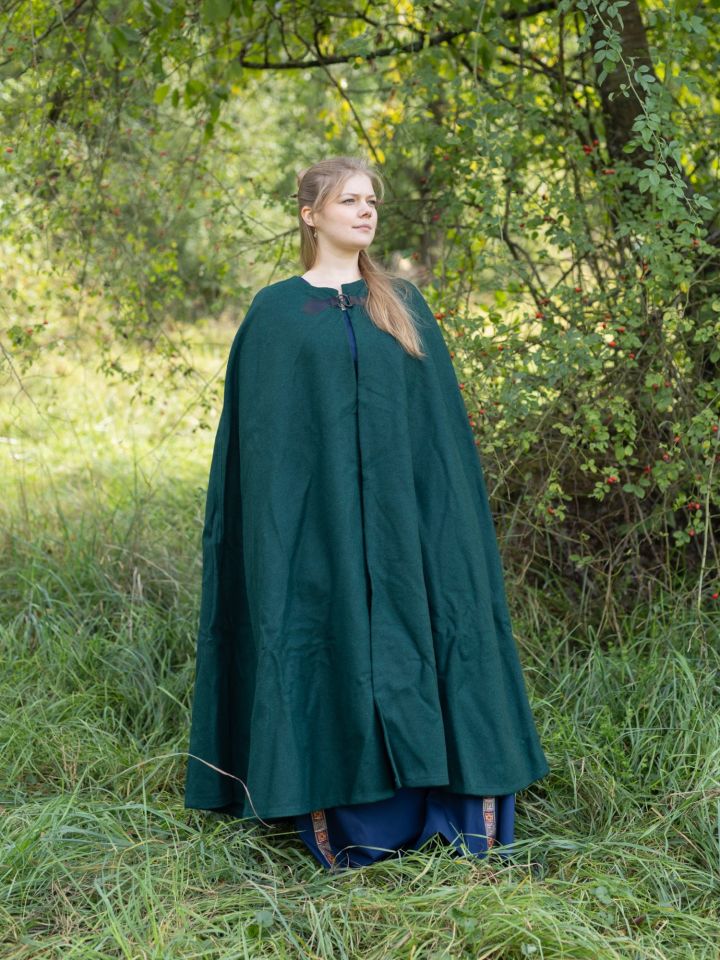Cape en laine unisexe verte – Image 2