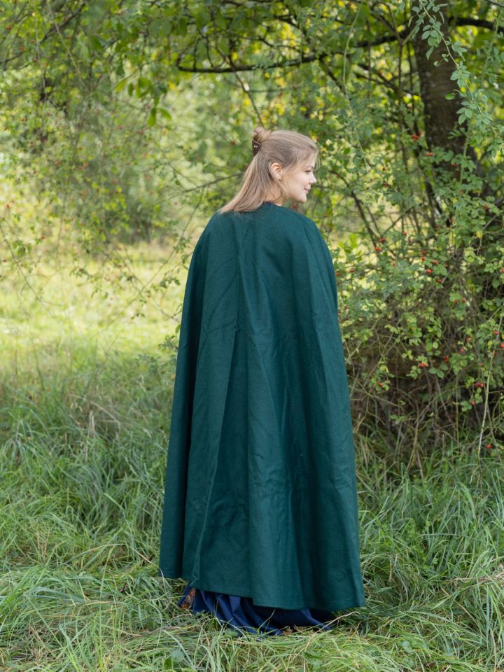 Cape en laine unisexe verte – Image 3
