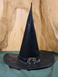 Chapeau de magicien en cuir noir