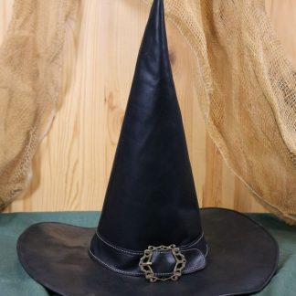 Chapeau de magicien en cuir noir
