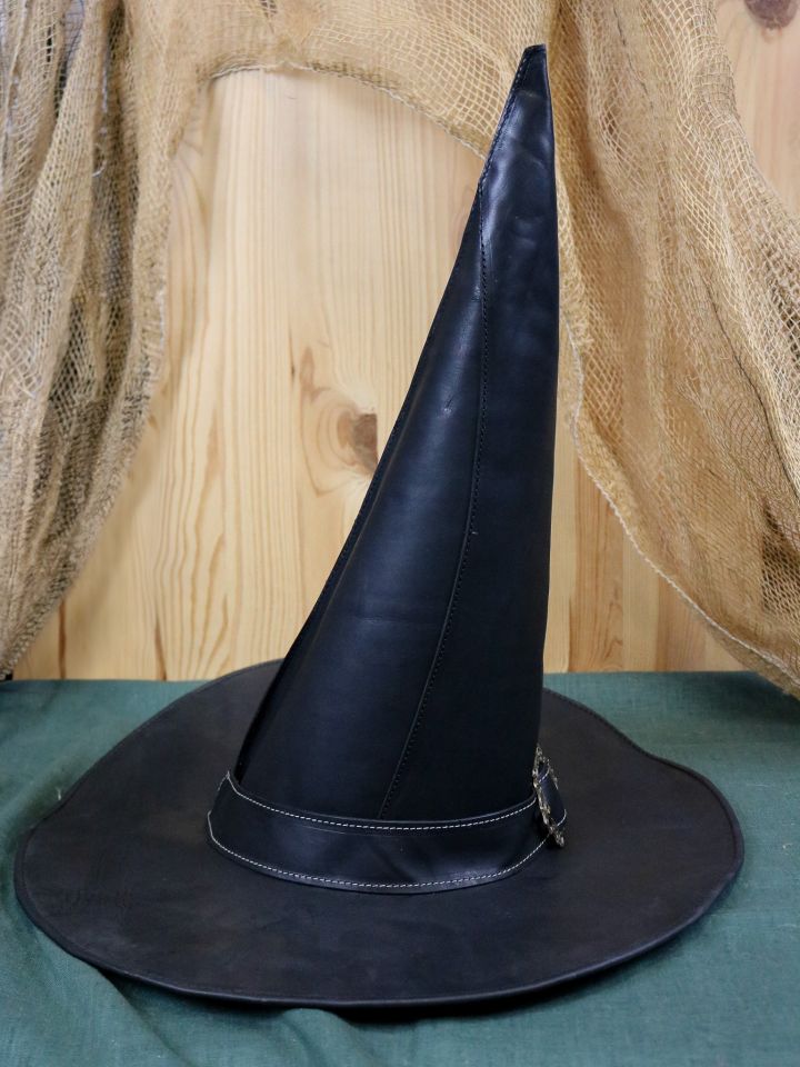 Chapeau de magicien en cuir noir – Image 2