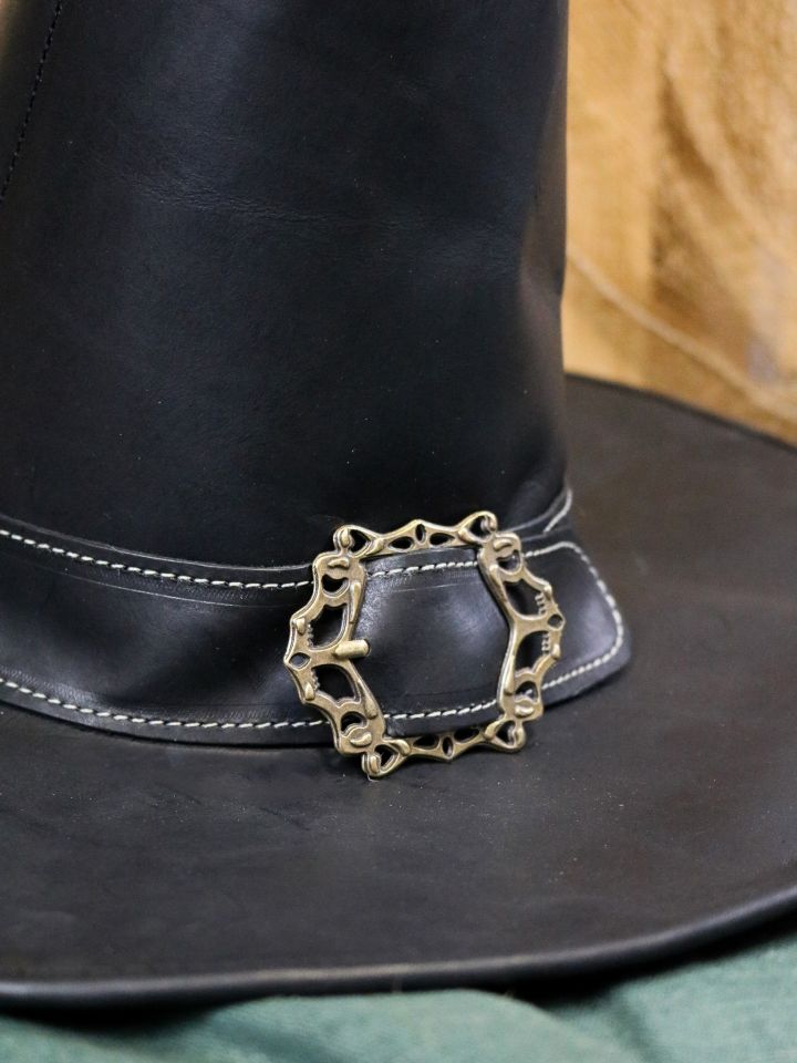 Chapeau de magicien en cuir noir – Image 3