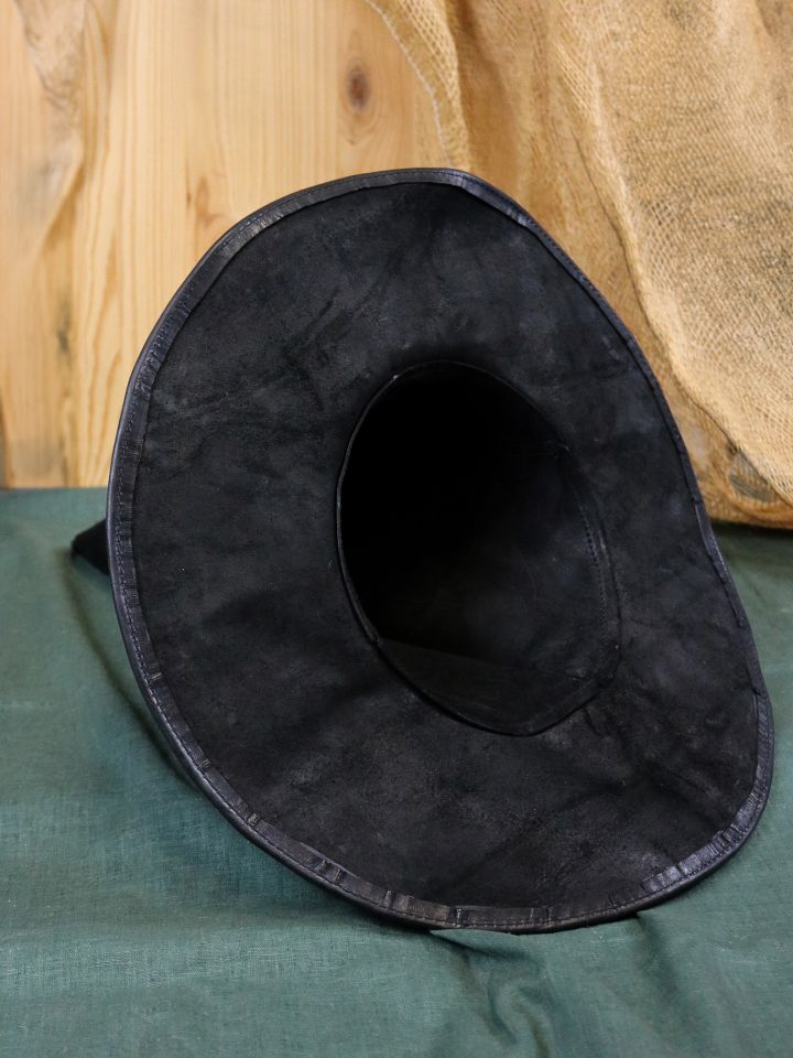 Chapeau de magicien en cuir noir – Image 4