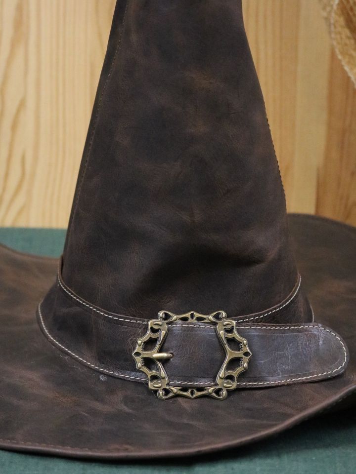 Chapeau de magicien en cuir marron – Image 3