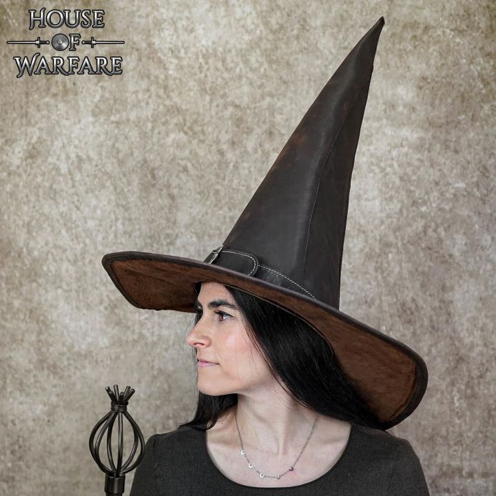 Chapeau de magicien en cuir marron – Image 5