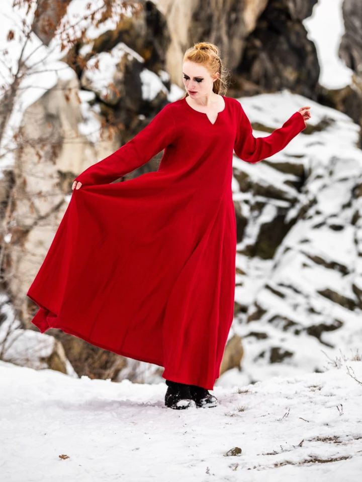 Robe en lin Anna, rouge – Image 5