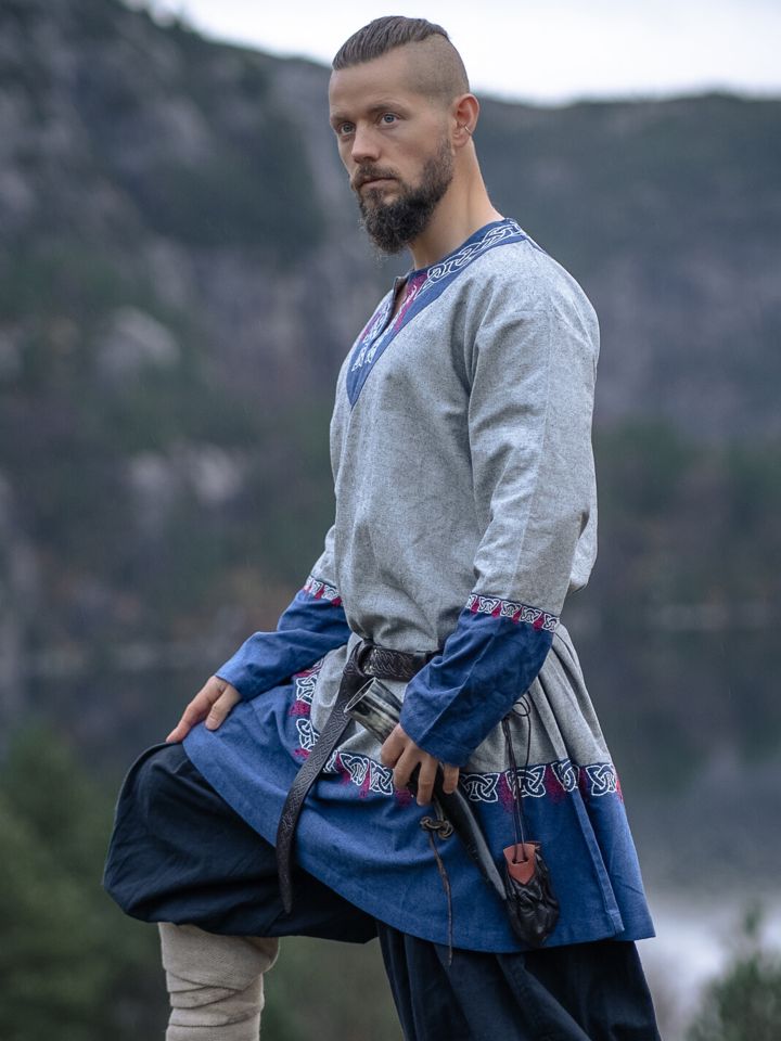 Tunique viking Freydis Gris unisexe – Image 2