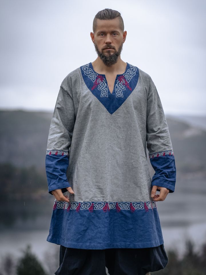 Tunique viking Freydis Gris unisexe – Image 3