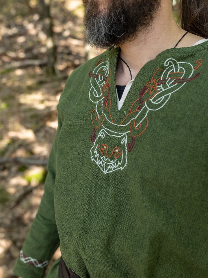 Tunique viking Fenrir, en vert – Image 2