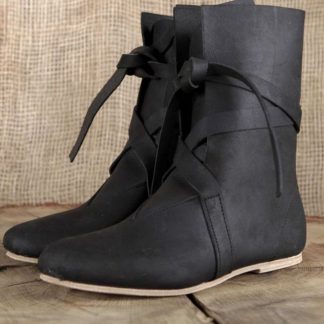 Bottines viking en cuir noir