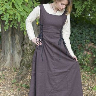 Robe à bretelles sans manches Uma marron