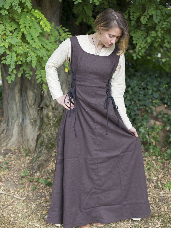 Robe à bretelles sans manches Uma marron