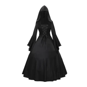 Robe Gothique Médiévale à Capuche pour Halloween