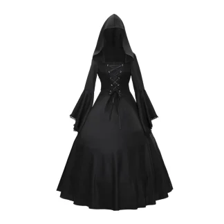 Robe Gothique Médiévale à Capuche pour Halloween