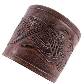 Protège-bras avec motif dragon, marron