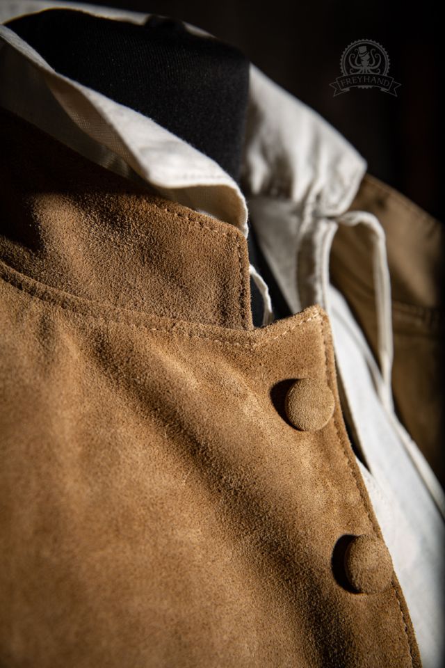 Redingote Jacke Barnaby en daim marron clair – Image 3