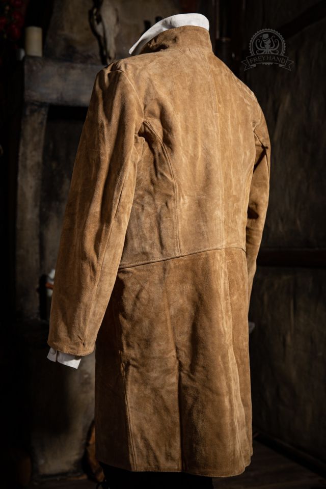 Redingote Jacke Barnaby en daim marron clair – Image 2