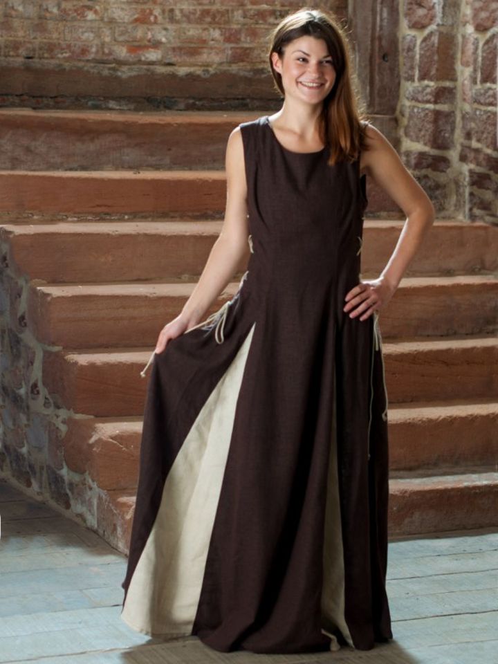 Robe sans manches marron