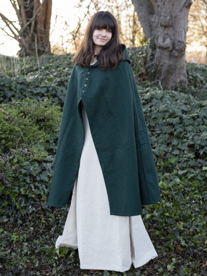 Cape avec boutons métalliques en vert – Image 2