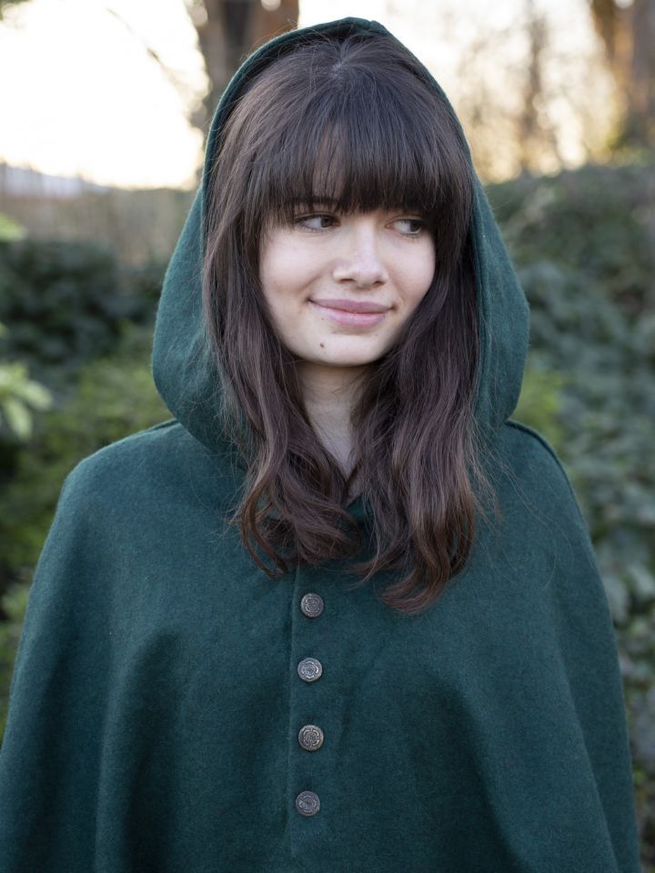 Cape avec boutons métalliques en vert – Image 3