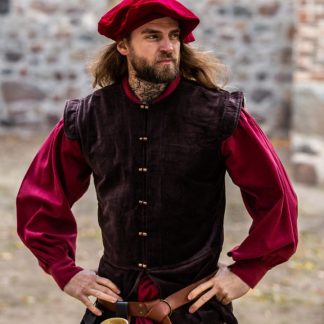Beret en velours rouge