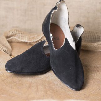 Chaussures médiévales, semelle en caoutchouc, noires