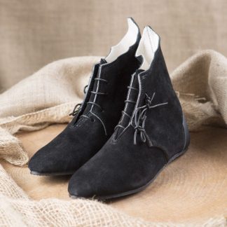 Bottines médiévales, semelle caoutchouc en noir