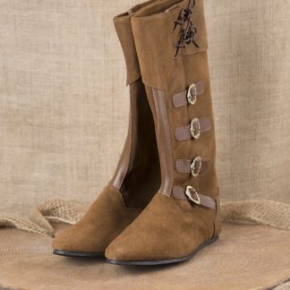 Bottes médiévales à boucles, marron