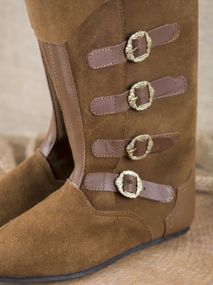 Bottes médiévales à boucles, marron – Image 3