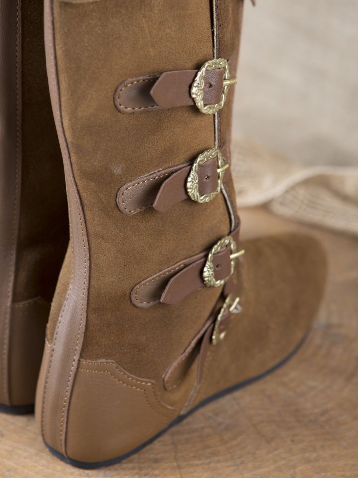 Bottes médiévales à boucles, marron – Image 5