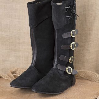 Bottes médiévales à boucles, noires