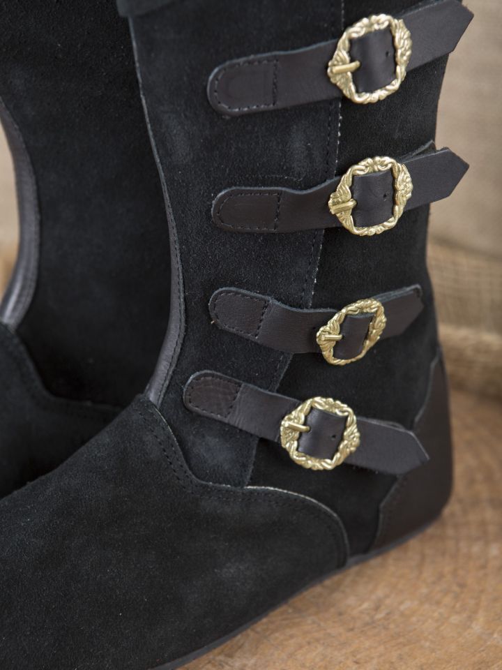 Bottes médiévales à boucles, noires – Image 2