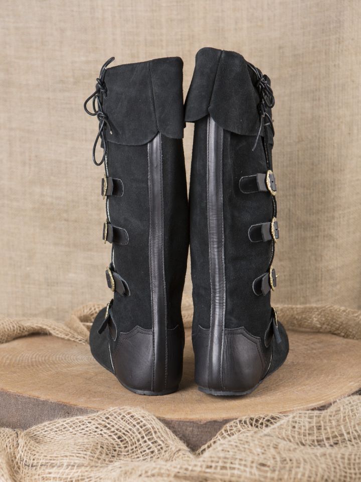 Bottes médiévales à boucles, noires – Image 3