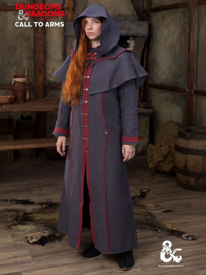 Capelet de démoniste gris et rouge – Image 4