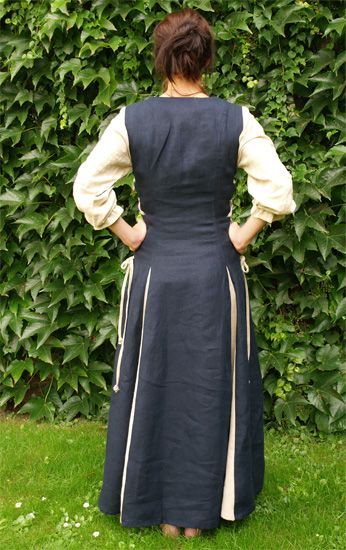 Robe en lin sans manches bleue – Image 2