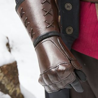 Gantelet en cuir marron