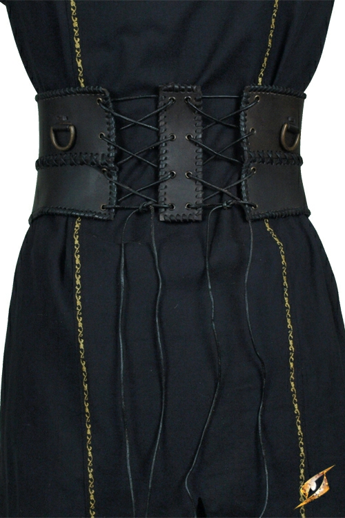 Ceinture corset en cuir, en noir – Image 2
