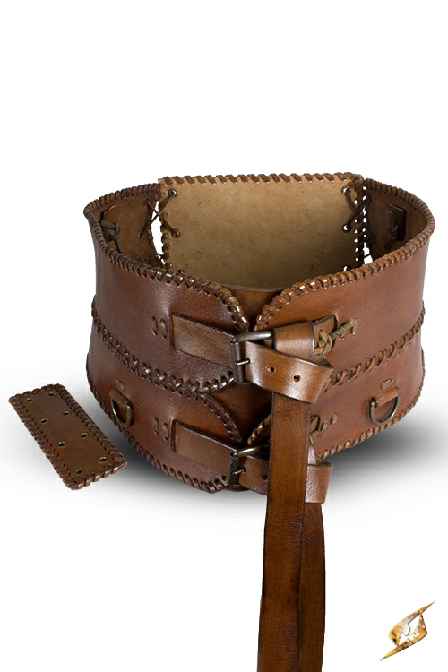 Ceinture corset en cuir, en noir – Image 3