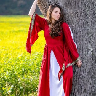 Robe médiévale à gros galons