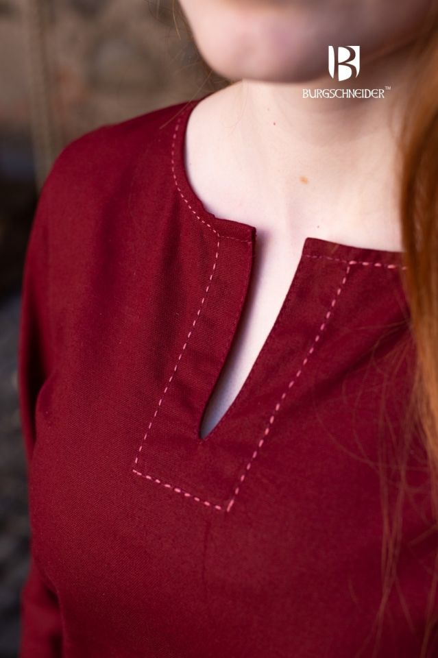 Sous-robe en coton bordeaux – Image 2