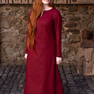 Sous-robe en coton bordeaux