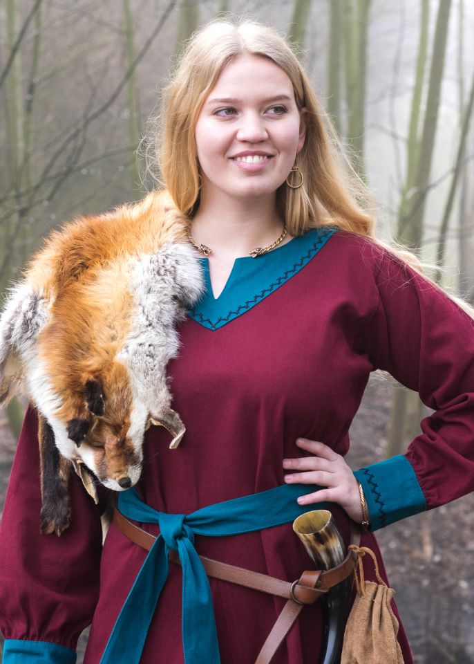 Robe viking Freydis bordeaux/bleue – Image 3