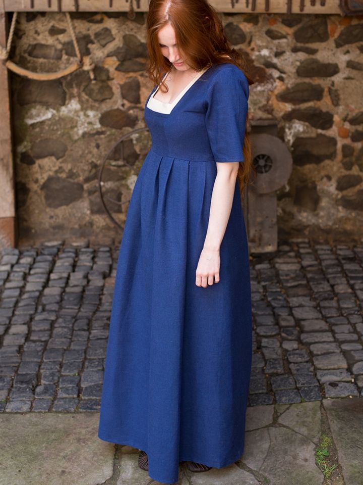 Robe encolure carrée, bleu – Image 2