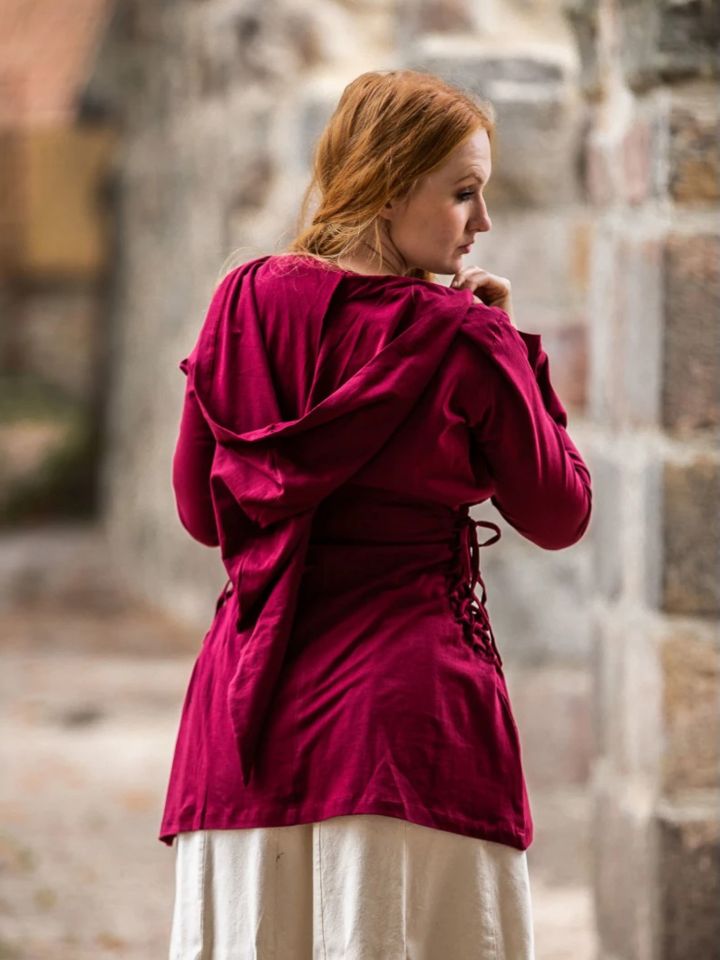 Blouse elfique Léa en bordeaux – Image 4