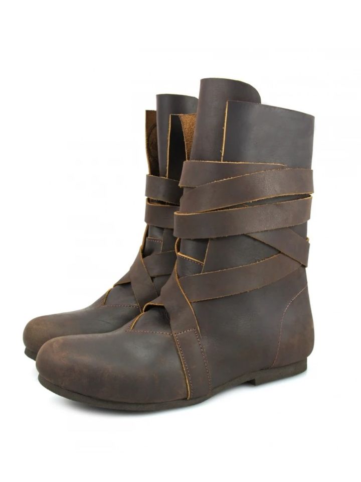 Bottines viking en cuir suédé marron – Image 2
