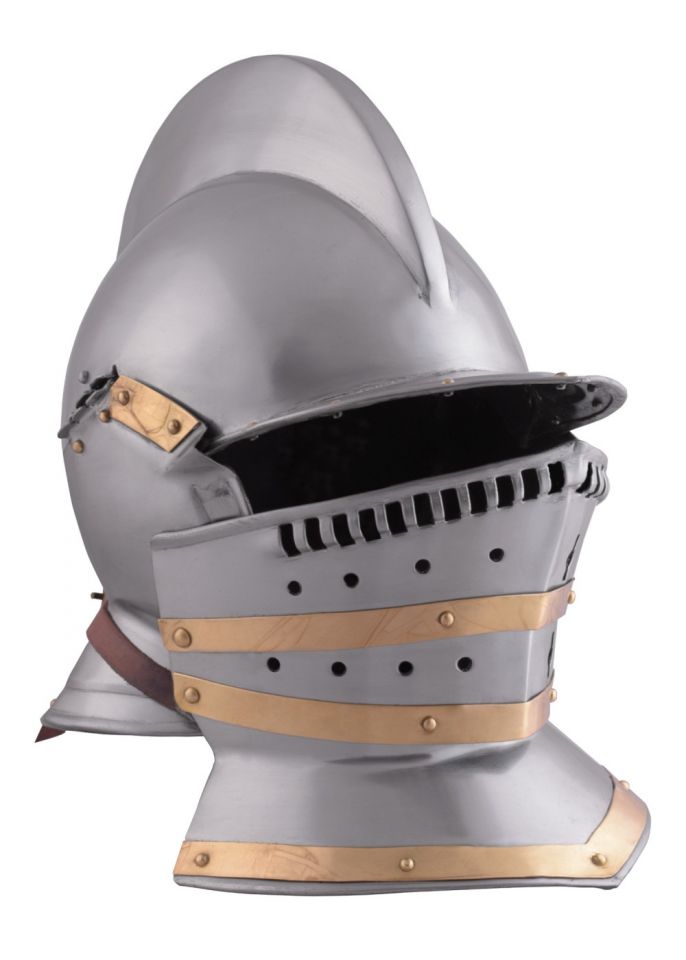 Casque bourguignotte avec éléments en laiton – Image 2