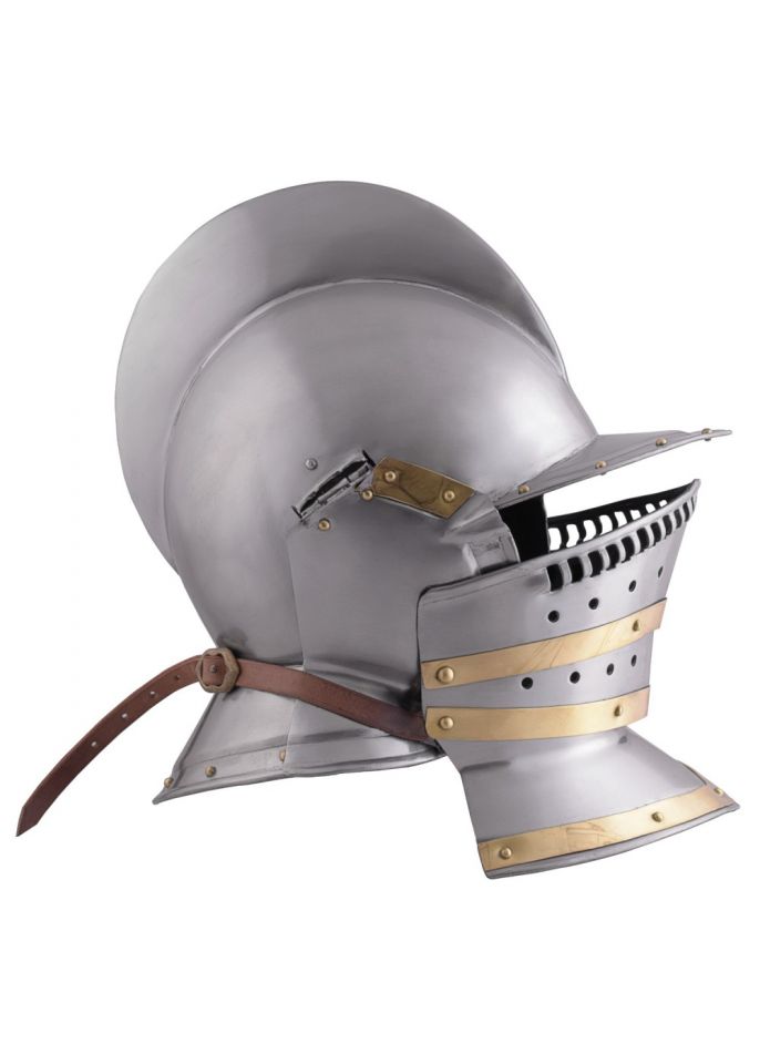 Casque bourguignotte avec éléments en laiton – Image 3